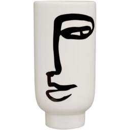 Premier Housewares White Fabia Face Ceramic Vase Large - Size: 13 x 13 x 27cm - Wilko - thumbnail 1