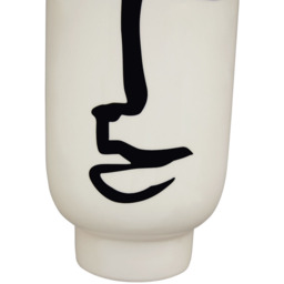 Premier Housewares White Fabia Face Ceramic Vase Large - Size: 13 x 13 x 27cm - Wilko - thumbnail 6