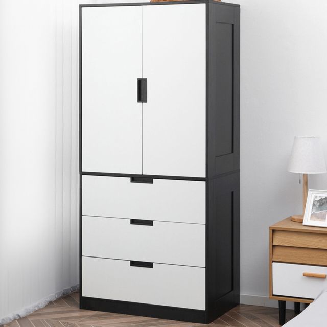 Portland 2 Door 3 Drawer White Wardrobe - Size: 2 Door, 3 Drawer - Wilko - image 1