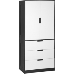 Portland 2 Door 3 Drawer White Wardrobe - Size: 2 Door, 3 Drawer - Wilko - thumbnail 3
