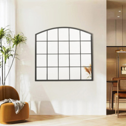 Wall Mount Vintage Mirror 96 X 90Cm - Size: 90 x 96 x 2cm - Black - Living and Home - Wilko - thumbnail 3