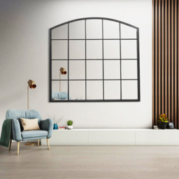 Wall Mount Vintage Mirror 96 X 90Cm - Size: 90 x 96 x 2cm - Black - Living and Home - Wilko - thumbnail 7