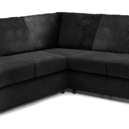 Luxor 5 Seater Black Jumbo Cord Full Back L Shaped Corner Sofa Set - Wilko - thumbnail 6