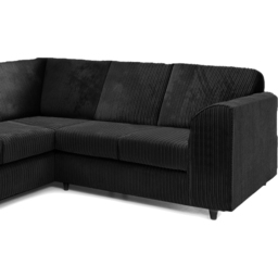 Luxor 5 Seater Black Jumbo Cord Full Back L Shaped Corner Sofa Set - Wilko - thumbnail 5
