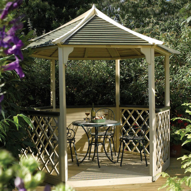 Rowlinson Gainsborough Wooden Gazebo - Size: 12 x 12ft - Brown - Wilko - image 1