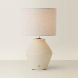 ValueLights Finn Cream Ceramic Rechargeable Table Lamp with Linen Shade - Size: 34 x 20 x 20cm - Wilko - thumbnail 4