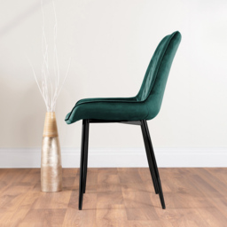 Furniturebox Arona Cesano 4 Seater Round Dining Set Green and Black - Grey - Wilko - thumbnail 5