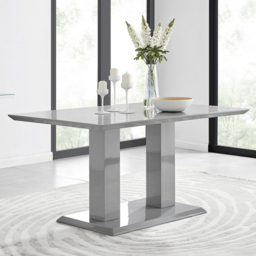 Furniturebox Molini Cesano 6 Seater Dining Set Grey Gloss Green and Black - Wilko - thumbnail 3