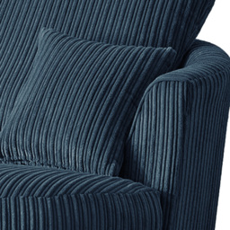 Luxor Navy Blue Jumbo Cord Swivel Chair - Size: Single - Wilko - thumbnail 6