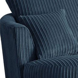 Luxor Navy Blue Jumbo Cord Swivel Chair - Size: Single - Wilko - thumbnail 5