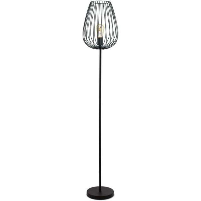 EGLO Newtown Black Caged Floor Lamp - Size: 27.5 x 27.5 x 159.5cm - Wilko - image 1