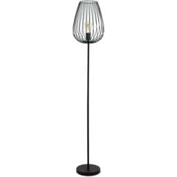 EGLO Newtown Black Caged Floor Lamp - Size: 27.5 x 27.5 x 159.5cm - Wilko