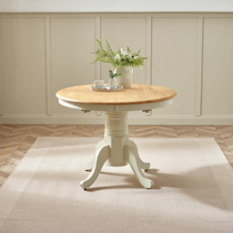 Furniturebox Fowey Kennsington 6 Seater Wooden Extending Dining Set Cream and Oak Effect - Wilko - thumbnail 7