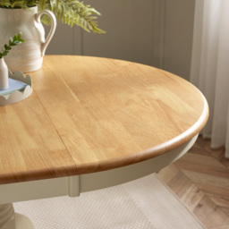 Furniturebox Fowey Kennsington 6 Seater Wooden Extending Dining Set Cream and Oak Effect - Wilko - thumbnail 3