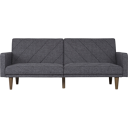 Dorel Paxson 3 Seater Linen Grey Sofa Bed with Wooden Feet - Wilko - thumbnail 4