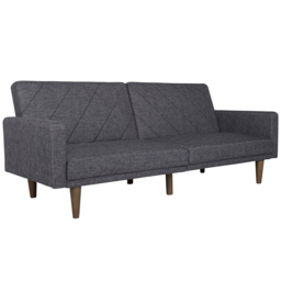 Dorel Paxson 3 Seater Linen Grey Sofa Bed with Wooden Feet - Wilko - thumbnail 3