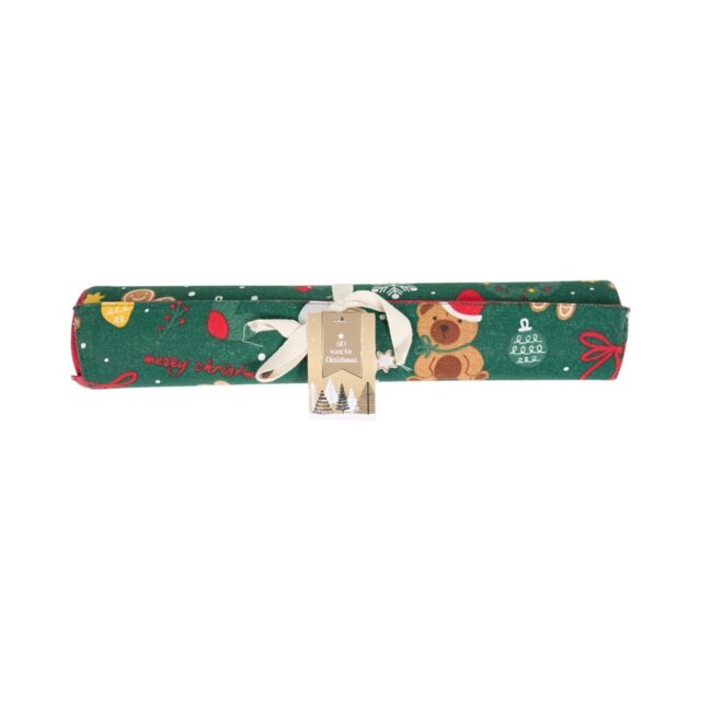 Christmas Printed Table Runner Green - All I Want For Christmas - Wilko - image 1
