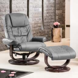 Artemis Home Burdell Grey Massage and Heat Swivel Recliner Chair with Footstool - Size: Single - Wilko