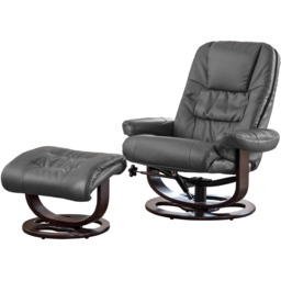 Artemis Home Burdell Grey Massage and Heat Swivel Recliner Chair with Footstool - Size: Single - Wilko - thumbnail 3