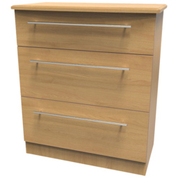 Crowndale Sherwood 3 Drawer Oak Deep Chest of Drawers - Brown - Wilko - thumbnail 5