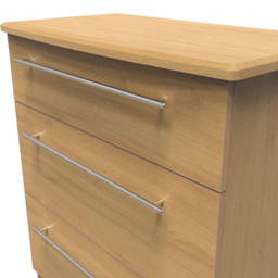 Crowndale Sherwood 3 Drawer Oak Deep Chest of Drawers - Brown - Wilko - thumbnail 6