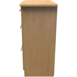 Crowndale Sherwood 3 Drawer Oak Deep Chest of Drawers - Brown - Wilko - thumbnail 4