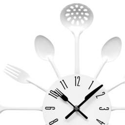 Premier Housewares White Cutlery Metal Wall Clock 33cm - Size: 33 x 5 x 33cm - Wilko - thumbnail 4