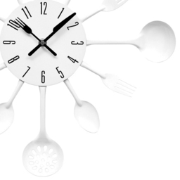 Premier Housewares White Cutlery Metal Wall Clock 33cm - Size: 33 x 5 x 33cm - Wilko - thumbnail 5