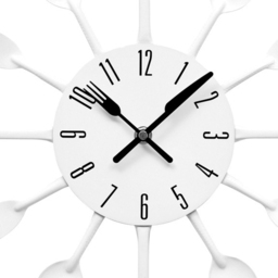 Premier Housewares White Cutlery Metal Wall Clock 33cm - Size: 33 x 5 x 33cm - Wilko - thumbnail 3