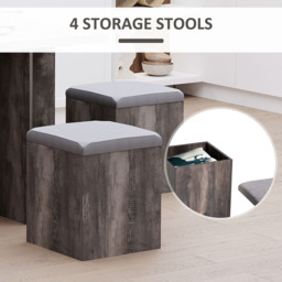 Portland 4 Seater Wooden Dining Set Grey - Brown - Wilko - thumbnail 7