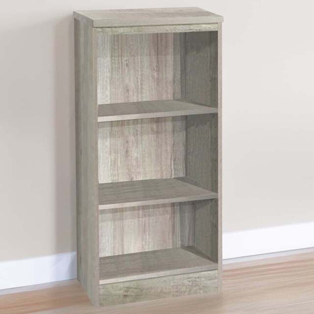R White Cabinets 3 Shelf Grey Nebraska Mid Height Bookcase - Wilko - image 1