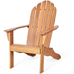 Costway Natural Slatted Acacia Wood Adirondack Lounger Chair - Cream - Wilko - thumbnail 3