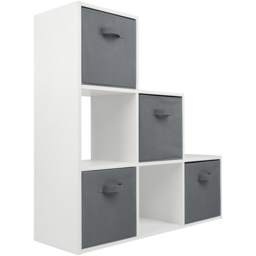 Home Garden Direct Jane 123 Ladder Bookcase with Baskets - Size: 3 Shelf - White - Wilko - thumbnail 3