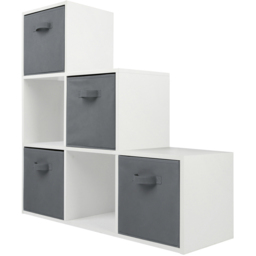 Home Garden Direct Jane 123 Ladder Bookcase with Baskets - Size: 3 Shelf - White - Wilko - thumbnail 5