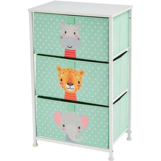 Liberty House Toys 3 Drawer Jungle Kids Storage Chest - Size: 73 x 45 x 30cm - Wilko - image 1