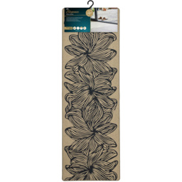 JVL Elegance Flowers Rubber Backed Door Runner 50 x 150cm - Size: 150 x 50 x 0.5cm - Black - Wilko - thumbnail 4