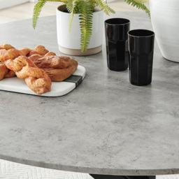Furniturebox Arona Solara Concrete Effect 6 Seater Round Dining Set Grey and Black - Wilko - thumbnail 6