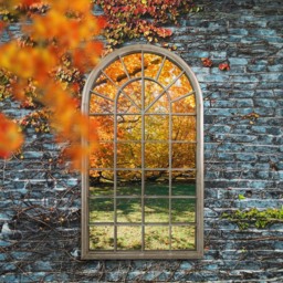 MirrorOutlet Somerley Country Arched Garden Mirror 160 x 91cm - Size: 160 x 91 x 3cm - Brown - Wilko - thumbnail 4