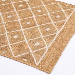 Prestbury Natural Diamond Braided Rug 120 x 170cm - Brown - Wilko - thumbnail 4