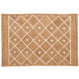 Prestbury Natural Diamond Braided Rug 120 x 170cm - Brown - Wilko - thumbnail 1