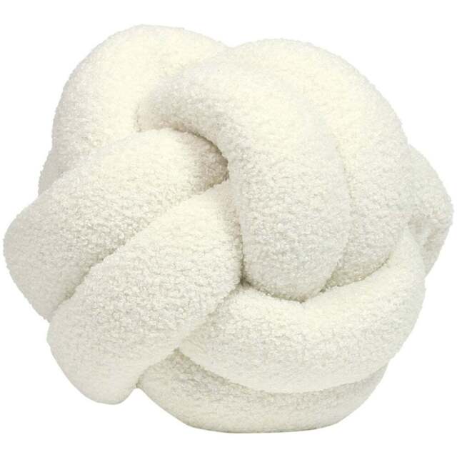 furn. Boucle Ecru Knot Fleece Cushion - Size: 30 x 30cm - Cream - Wilko - image 1