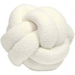 furn. Boucle Ecru Knot Fleece Cushion - Size: 30 x 30cm - Cream - Wilko