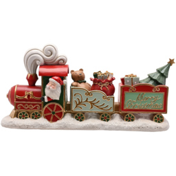 The Seasonal Gift Co. Santa and Friends Train and 2 Carriages Christmas Decoration 17cm - Size: 16.5 x 34.5 x 8.5cm - Red - Wilko - thumbnail 1