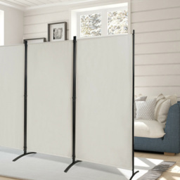 Costway 3 Panel Beige Foldable Room Divider - Size: 3 Panels - Cream - Wilko - thumbnail 6