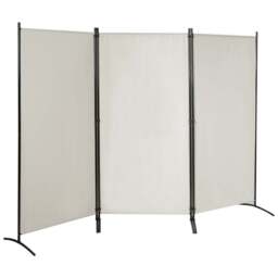 Costway 3 Panel Beige Foldable Room Divider - Size: 3 Panels - Cream - Wilko