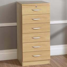 R White Cabinets 6 Drawer Brown Chest of Drawers - Wilko - thumbnail 1