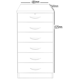 R White Cabinets 6 Drawer Brown Chest of Drawers - Wilko - thumbnail 6