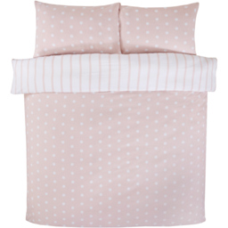 Rapport Home So Soft Spots and Stripes Single Blush Brushed Microfibre Duvet Set - Pink - Wilko - thumbnail 3