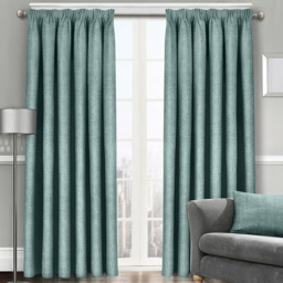 Velosso Westwood Duck Egg Tape Top Curtains 117 x 137cm - Size: W 117 x D 137cm - Blue - Wilko