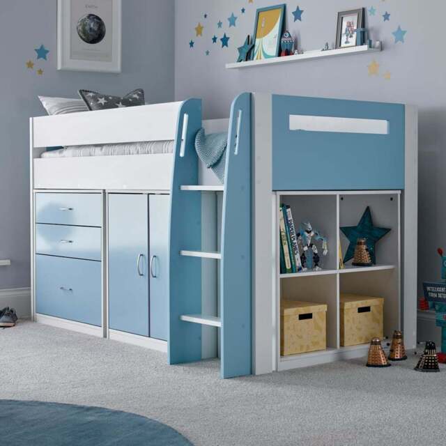 Bedmaster Lacy Blue Storage Mid Sleeper - Size: Single - Wilko - image 1